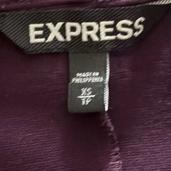 Express Purple Dress with Long Sleeves and Crew Neck, XS - Picture 6 of 7